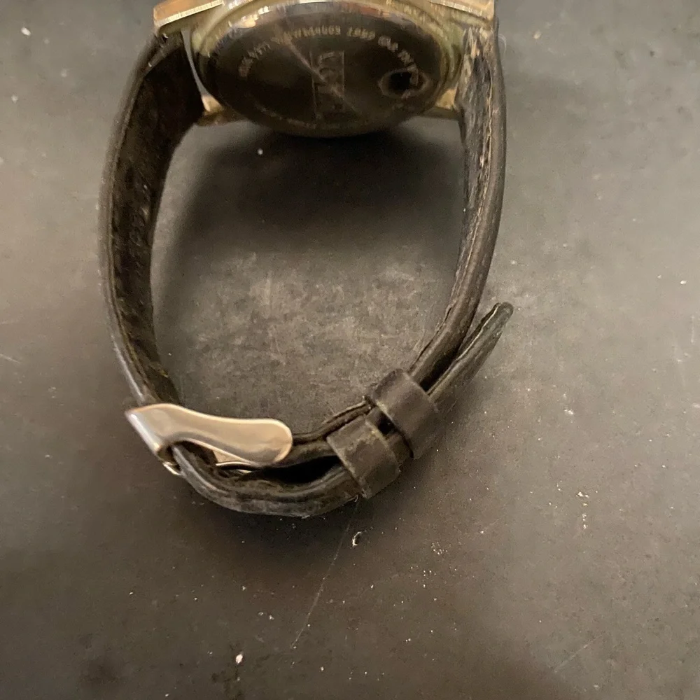 Black Genuine Black Leather Strap Hulk Hogan Autographed Watch. WCW